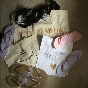 Bridal Party Tote and Flip Flop Set